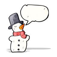 cartoon snowman in top hat N5