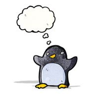 funny penguin cartoon with thought bubble N2