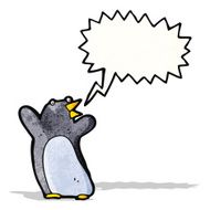 funny cartoon penguin with speech bubble N2