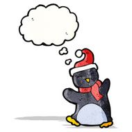 funny penguin cartoon with thought bubble N7