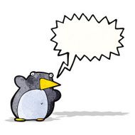 funny cartoon penguin with speech bubble N5