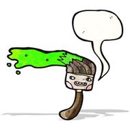 cartoon messy paint brush