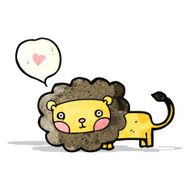 cartoon lion with love heart N5