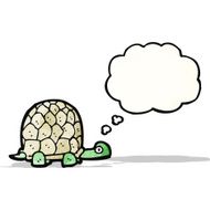 cartoon tortoise with thought bubble N10