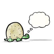 cartoon tortoise with thought bubble N11