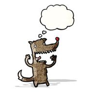 cartoon wolf with thought bubble N33