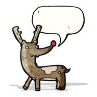 cartoon reindeer with speech bubble N7