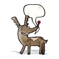 cartoon reindeer with speech bubble N8