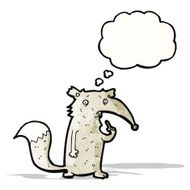 cartoon wolf with idea N2