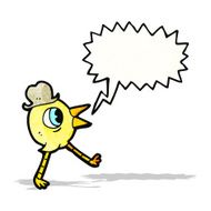 cartoon bird in hat