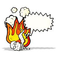 flaming skull cartoon N12