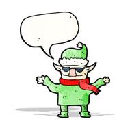 cartoon elf with speech bubble N12