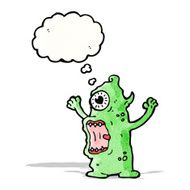 cartoon monster with thought bubble N57