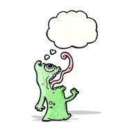 cartoon monster with thought bubble N58