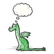 cartoon dragon with thought bubble N9