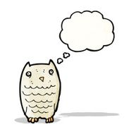 cartoon owl with thought bubble N78