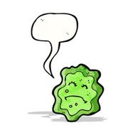 cartoon germ with speech bubble N9