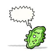 cartoon germ with speech bubble N10