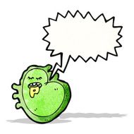 cartoon germ with speech bubble N11