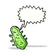 cartoon germ with speech bubble N12