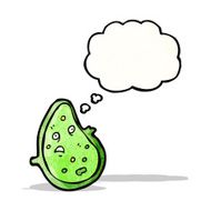 cartoon germ with thought bubble