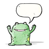 frog with speech bubble cartoon