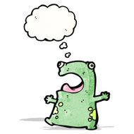 frog with thought bubble cartoon N2