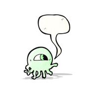 cartoon jellyfish with speech bubble N5