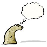 bear with thought bubble cartoon N4