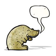 bear with speech bubble cartoon N2