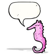 sea horse with speech bubble