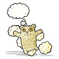 teddy bear with thougth bubble cartoon