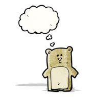 teddy bear with thougth bubble cartoon N2