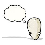 cartoon alien with thought bubble N16