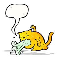 cartoon cat being sick