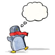cartoon penguin with scarf