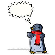 cartoon penguin with speech bubble N40