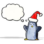 penguin with thoguth bubble cartoon N2