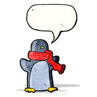 cartoon penguin with speech bubble N42