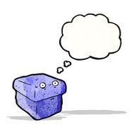 box cartoon character with thought bubble N2