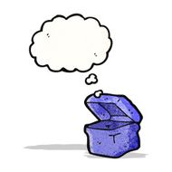 box cartoon character with thought bubble N3