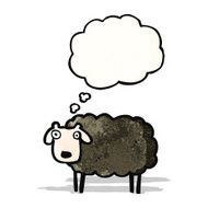 cartoon black sheep N10