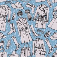 Fashion clothes seamless pattern Autumn winter spring woman we