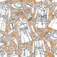 Fashion wear seamless pattern Autumn winter spring woman cloth