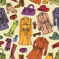 Fashion wear seamless pattern Colorful woman clothes