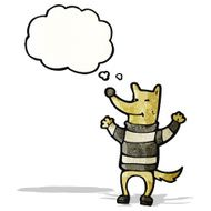 dog in striped top cartoon