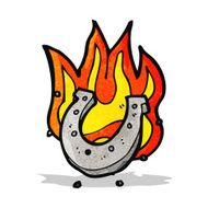 flaming horseshoe cartoon