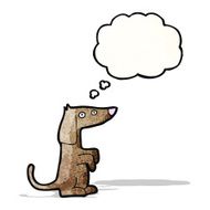 cartoon dog with thought bubble N35