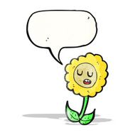 cartoon flower with speech bubble N72