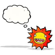 cartoon sun with thought bubble N20